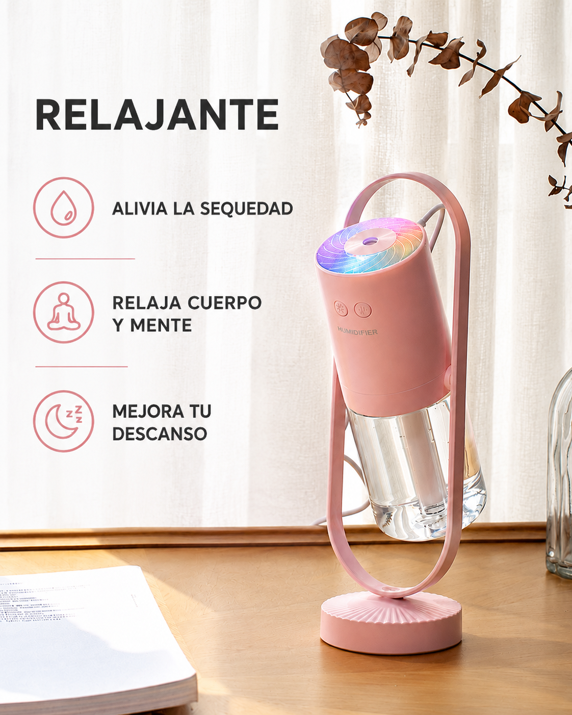 Humidificador con Proyector de Auroras